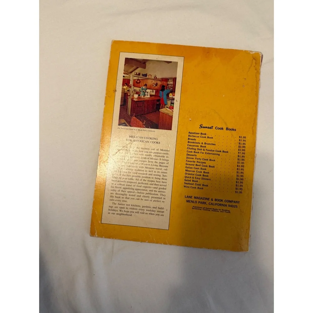 Vintage 1972 Sunset Mexican Cook Book Lane Books Retro Recipes Softcover